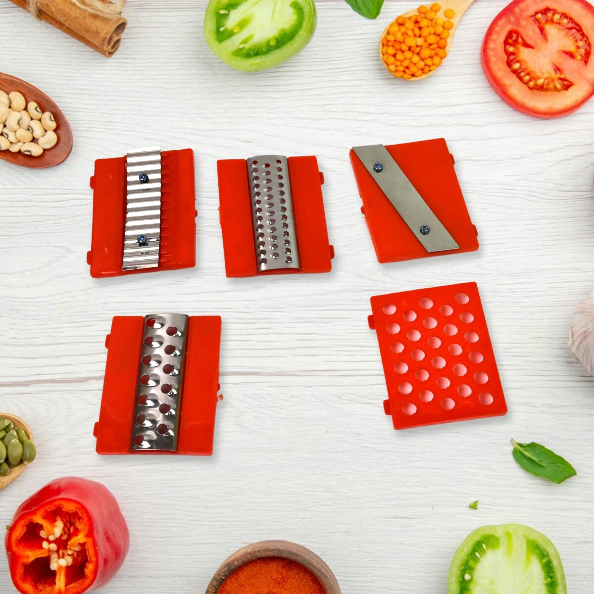 Plastic 6 in 1 Vegetables Slicer, Cutter and Fruit Dicer Grater (1 Set) - Image 3