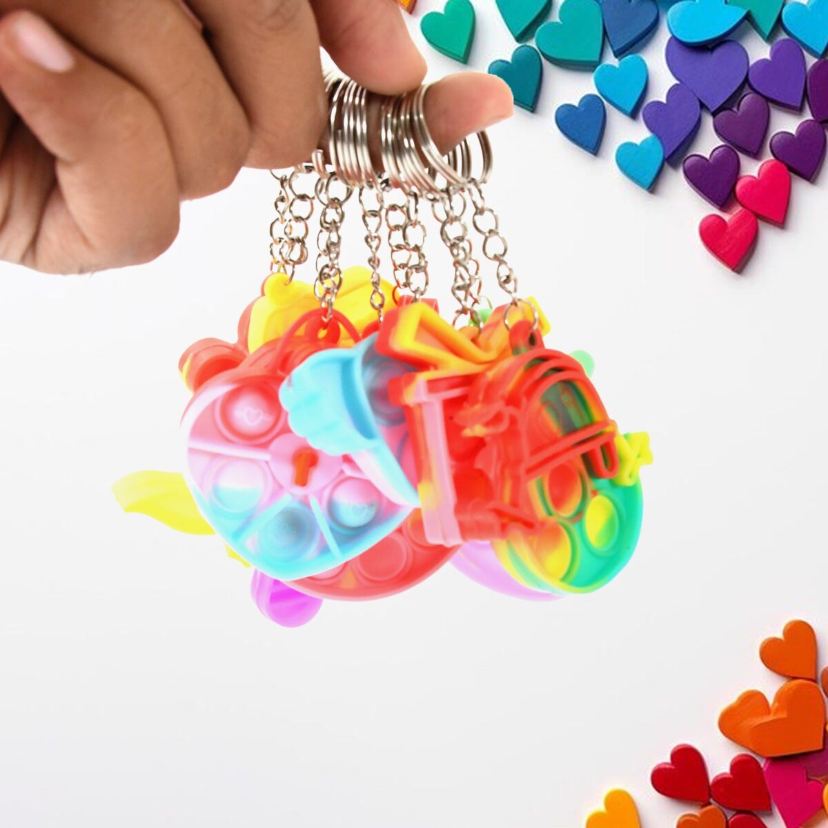 Compact Pop It Keychain Ã¢â‚¬â€œ Fun Stress Relief Fidget Toy (1 Pc | Mix Design) - Image 3