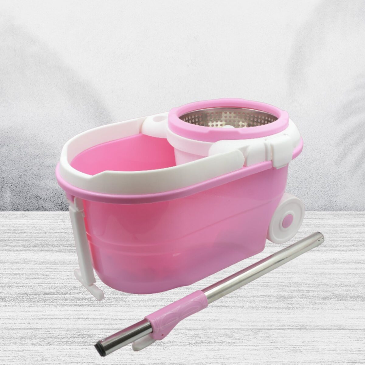 Spin Mop with Bucket for Floor Cleaning - Magic Mop Set with Steel Spin, Mop Stick, and Bucket for Home & Office - Image 1