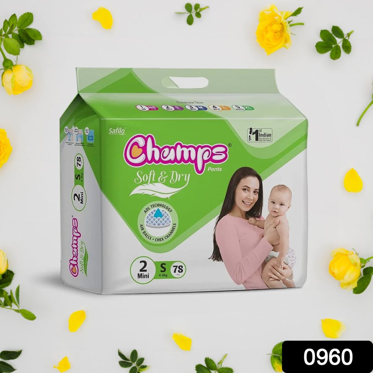 Champs Soft and Dry Baby Diaper Pants  78 Pcs (Small Size  S78) - Image 2