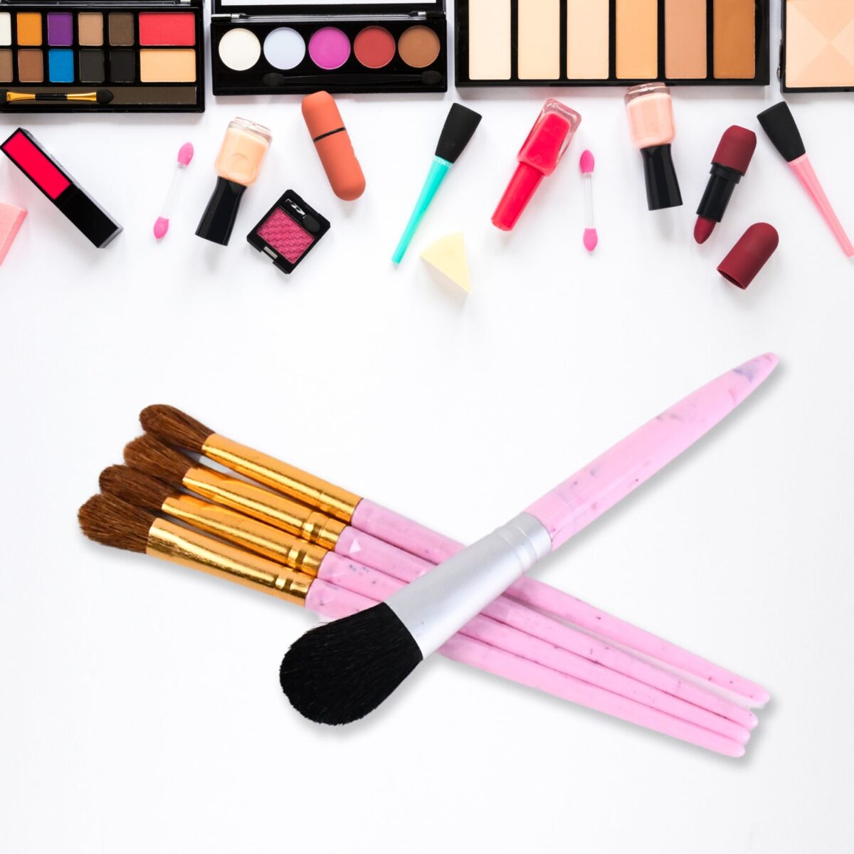 5pc Makeup Brush tools kit (5 Pcs Set / Mix Color) - Image 4