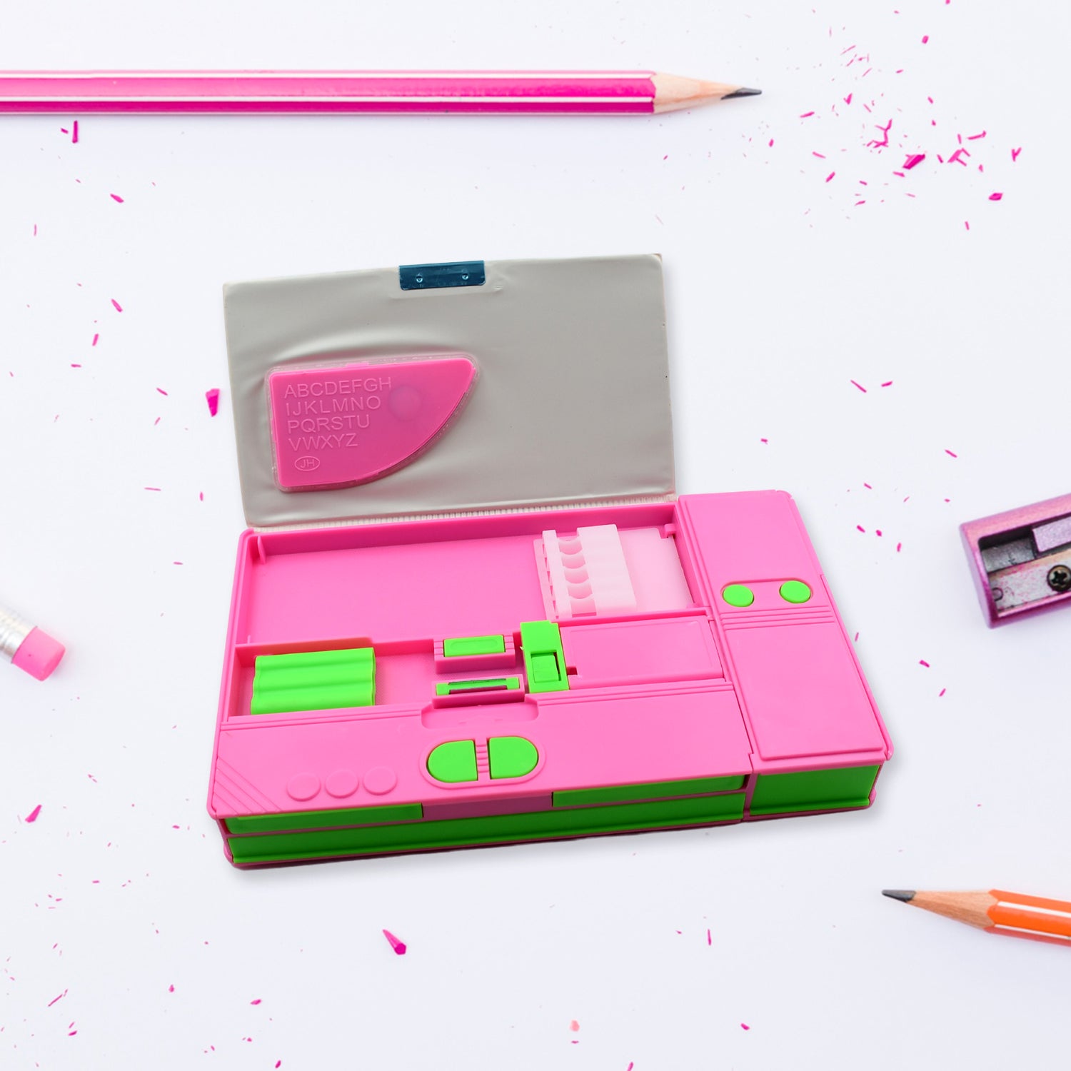 02_3aab66f6-4192-40bb-9bac-3fbbae6b0fe9.jpg Multi Purpose Gadget Jumbo Pencil Box Compass With Calculator Jumbo 2 Side Slot Geometry Box Compass Use School , Traveling & Studio - Image 5