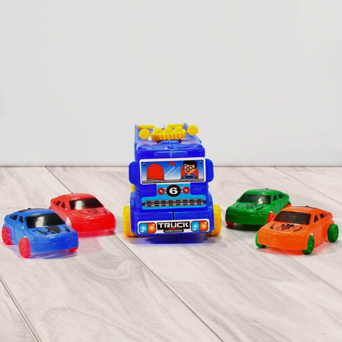 Toy Set Truck with 4 Mini Cars Toy Vehicles for Children - Image 3