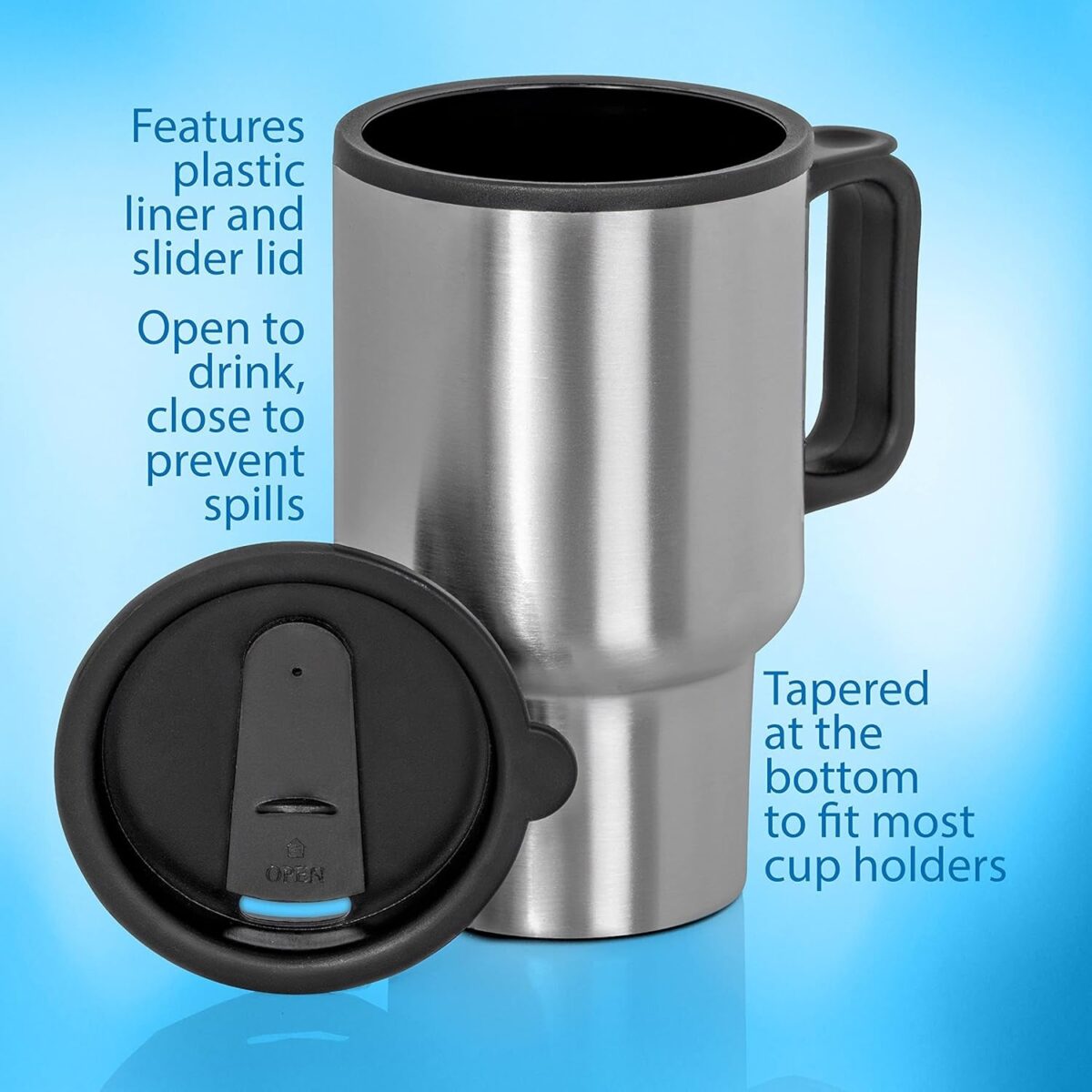Stainless Steel Vacuum Glass Insulated Glass Coffee Cups (With Lid & Handle / 1 pc) - Image 5