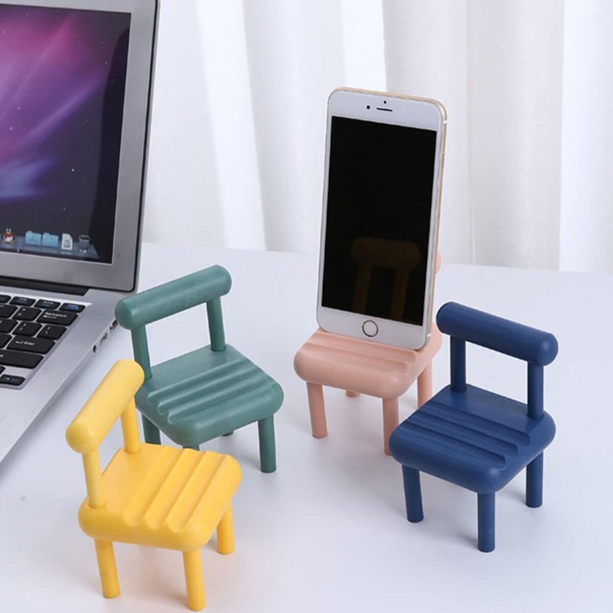 Mini Chair Mobile Phone Holder Ã¢â‚¬â€œ Portable & Stylish Stand for All Smartphones, Ideal for Desk & Office Use (1 Pc) - Image 1