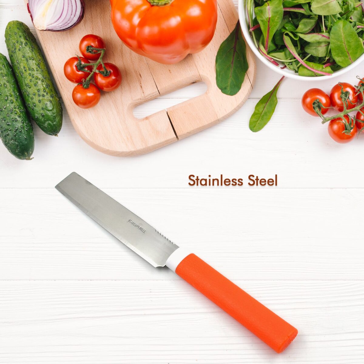 Stainless Steel Knife For Kitchen Use, Knife Set, Knife & Non-Slip Handle With Blade Cover Knife - Image 3