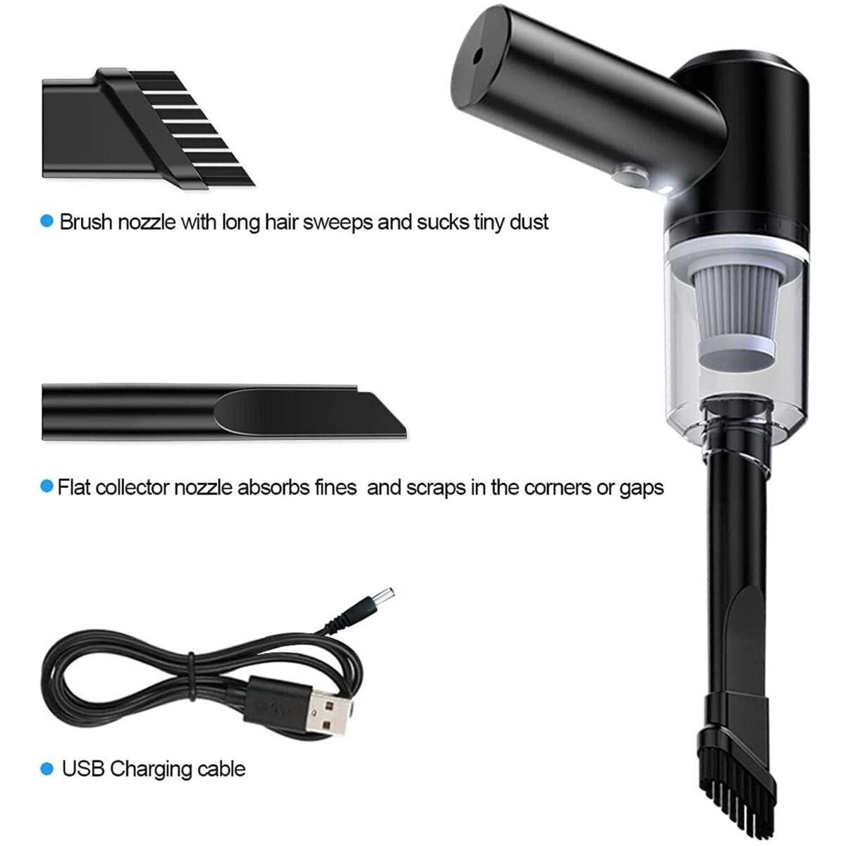 2 in 1 Wireless Vacuum Cleaner Ã¢â‚¬â€œ 120W Handheld USB Rechargeable for Home & Car (1 Pc) - Image 6