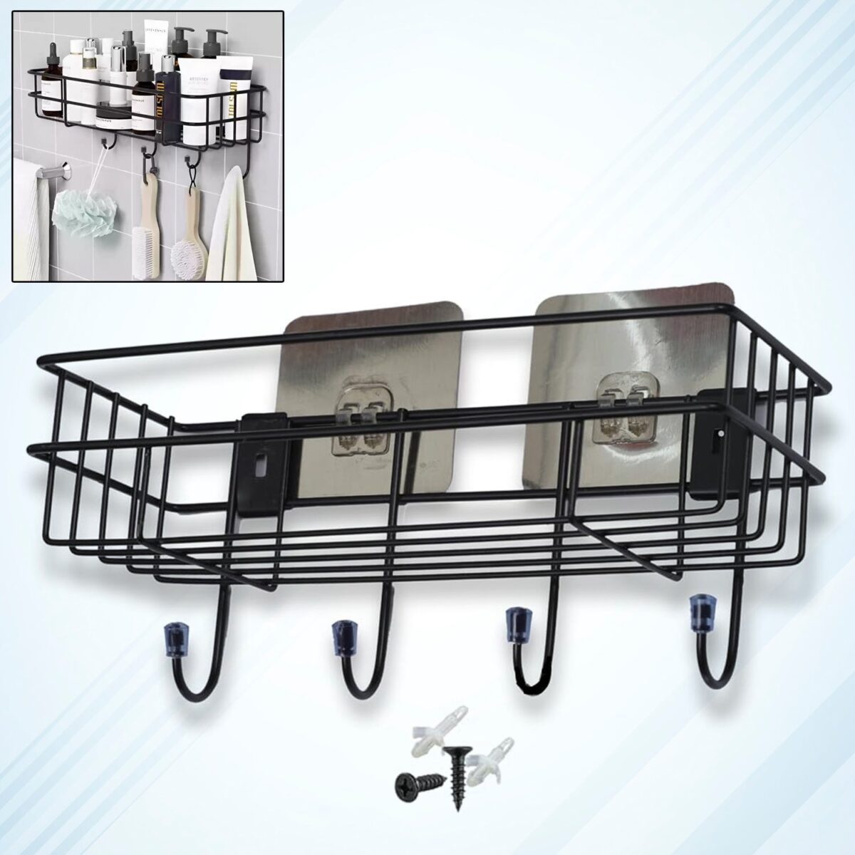 3 in 1 Shower Shelf Rack for storing and holding various household stuffs and items etc. - Image 1