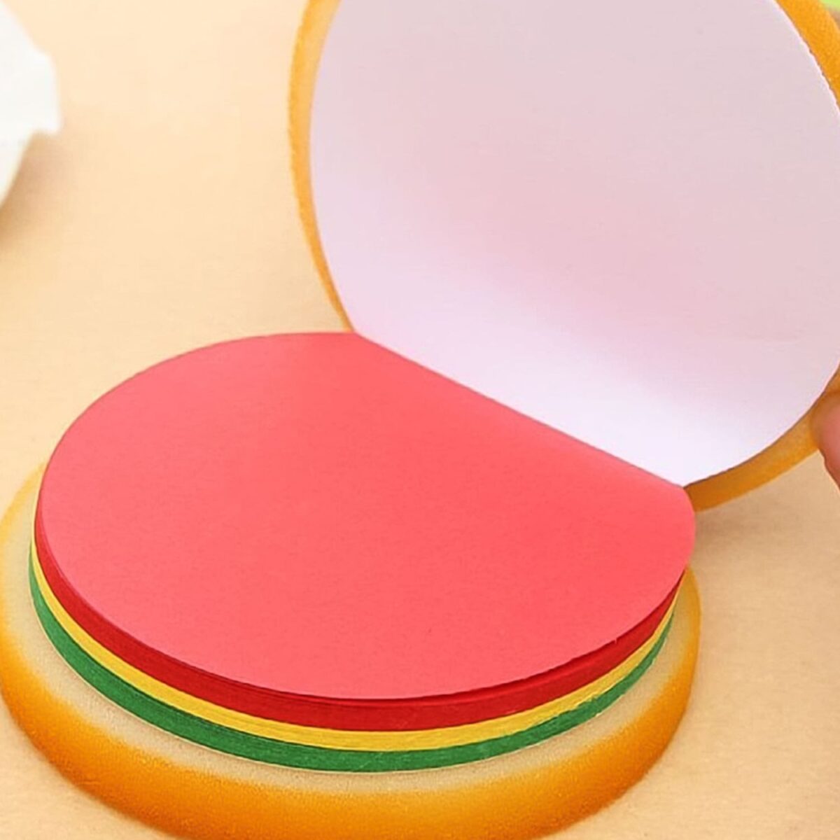 Burger Shaped Note  /  Sticky Notes  /  Memo Notes, Unique Mini Notes (Multicolor) - Image 3
