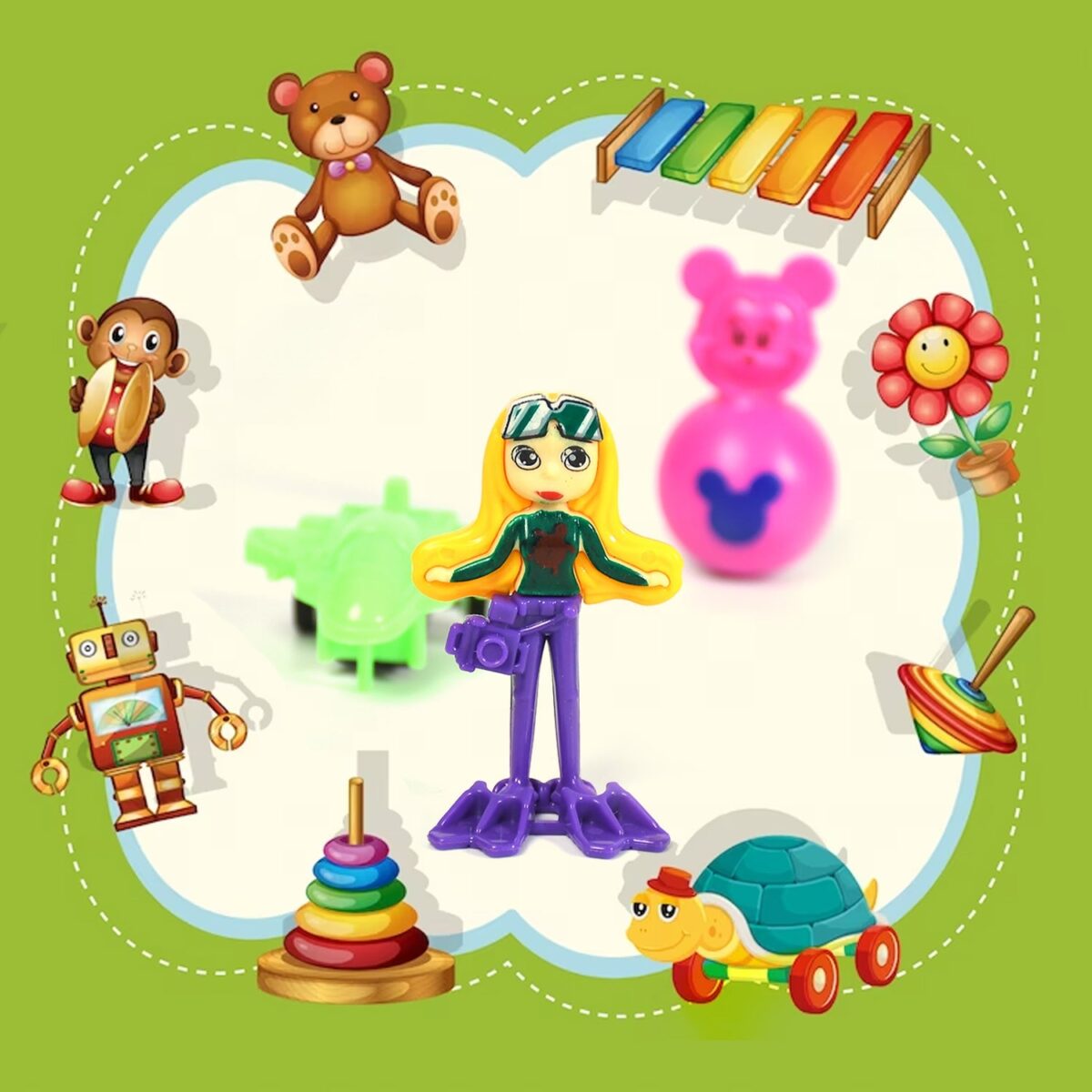 12pc Mix All New Toy And Plastic Pouch Mix All Types Playing Toy For Kids - Image 3