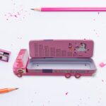 Double Decker Magic Truck Compass Multi Level Metal Truck Compass Pencil Case with Movable Wheels & Sharpener (Mix Design) - Image 3