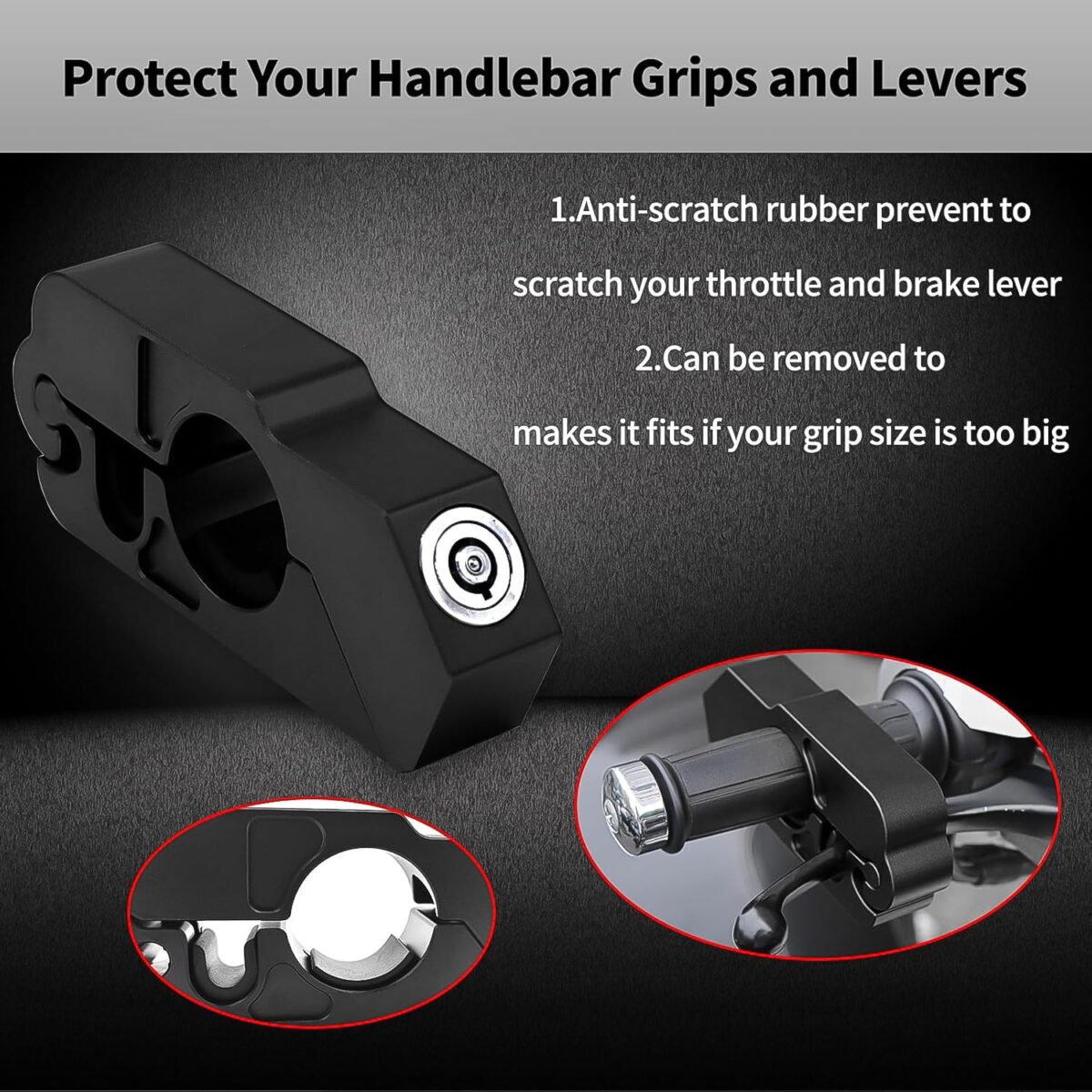 Motorcycle Grip Lock Universal Motorcycle Handlebar Throttle Grip Security Lock - Image 3