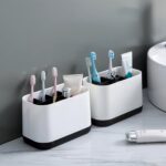 6 Compartment Multi Purpose Organizer Toothbrush Holder Stand Plastic Caddy (1 Pc) - Image 4
