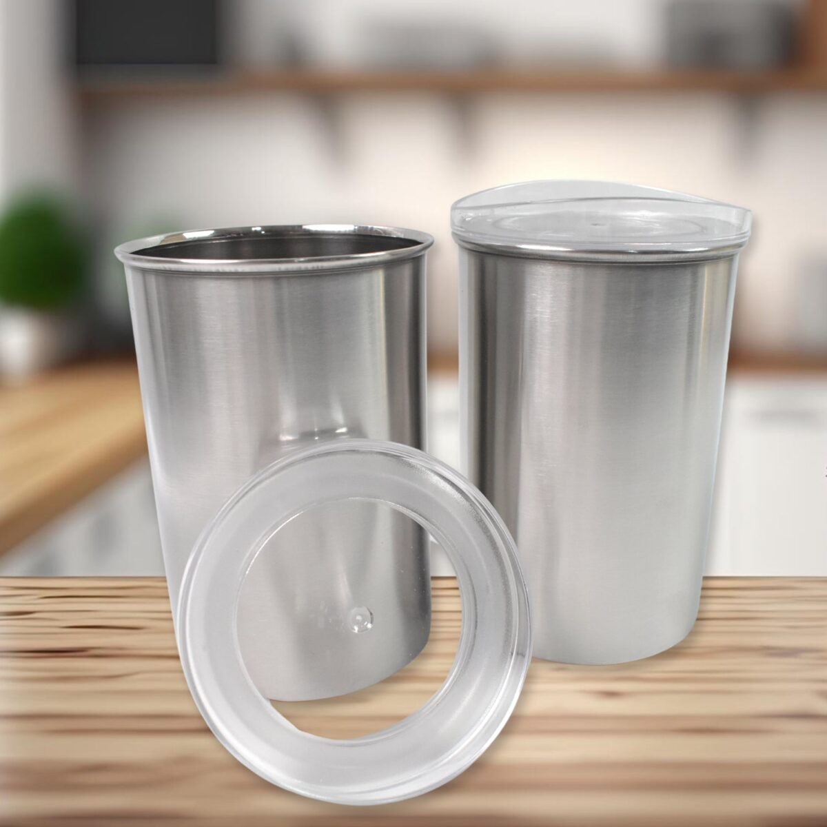 Multipurpose Stainless Steel Airtight Containers with See Through Lid (2 Pc Set / 1000 ML) - Image 3