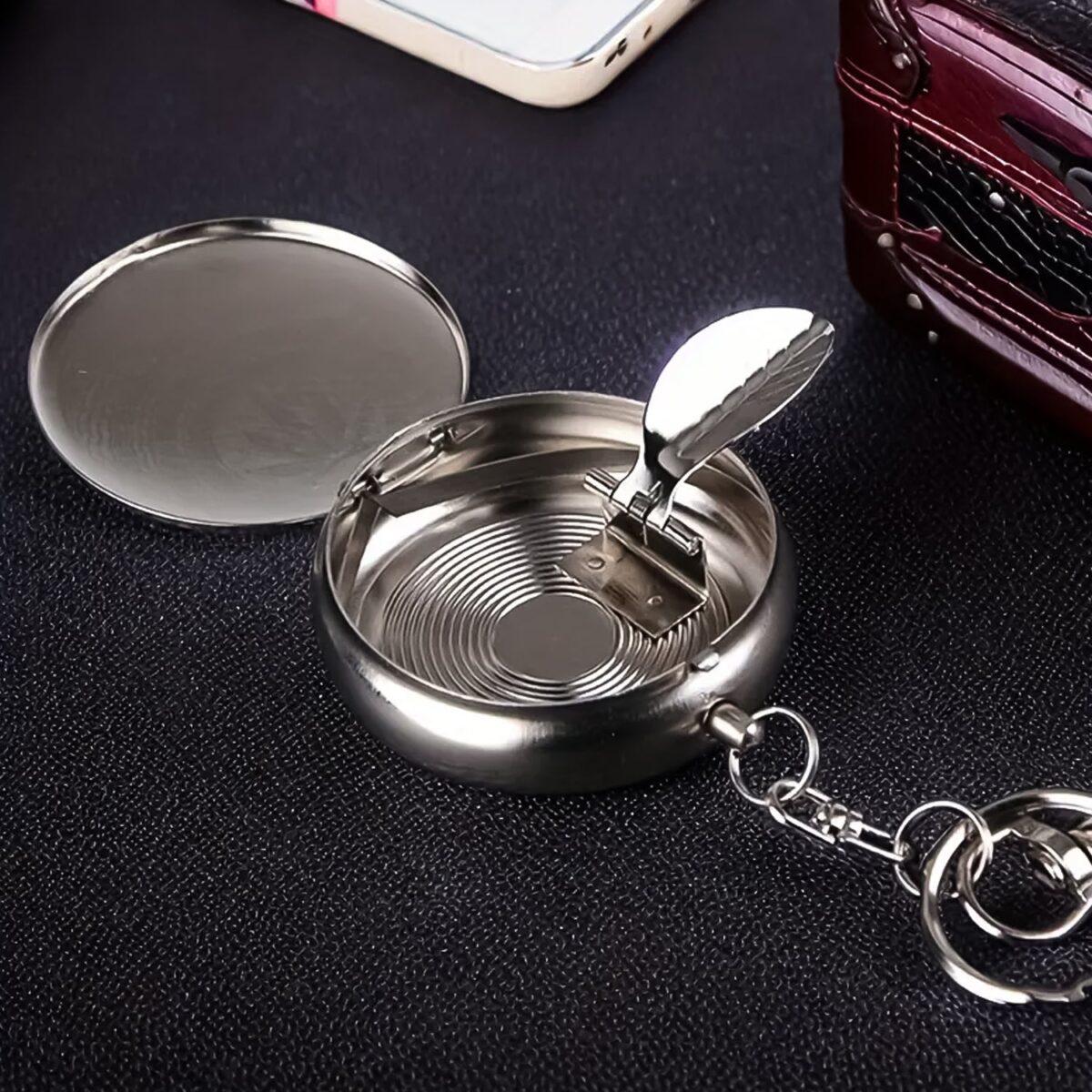 Mini Pocket SS Ashtray with keyring (1pc) - Image 3