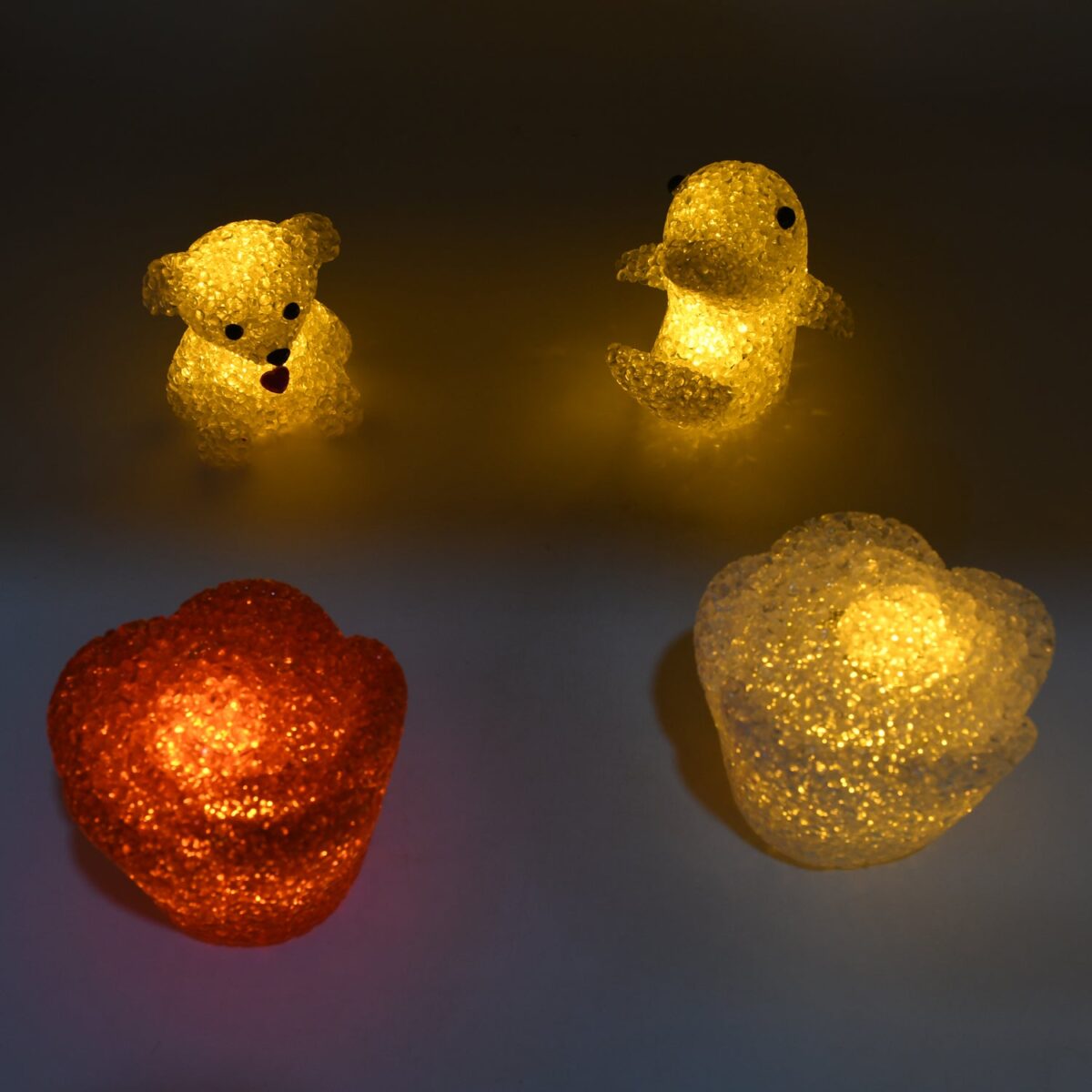 MULTI SHAPE SMALL LIGHT LAMPS LED SHAPE CRYSTAL NIGHT LIGHT LAMP (6 PC SET) - Image 3