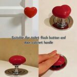 Multipurpose Cabinet Door Handle Drawer, Heart-shaped Knob Pulls Toilet Press Button (1 Pc) - Image 4