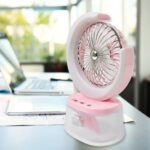Desktop Fan - Camping Fan with LED Light, Portable Humidifying Fan (1 Pc / Plug & Play Fan) - Image 3