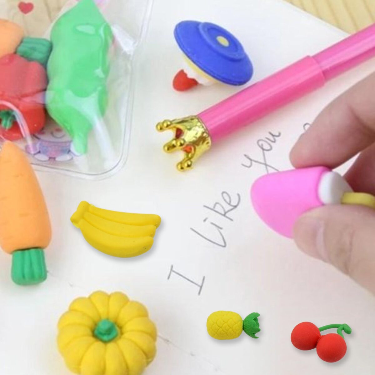 Mix Design Fancy & Stylish Colorful Erasers (1 Set / 3 Pc Set) - Image 1