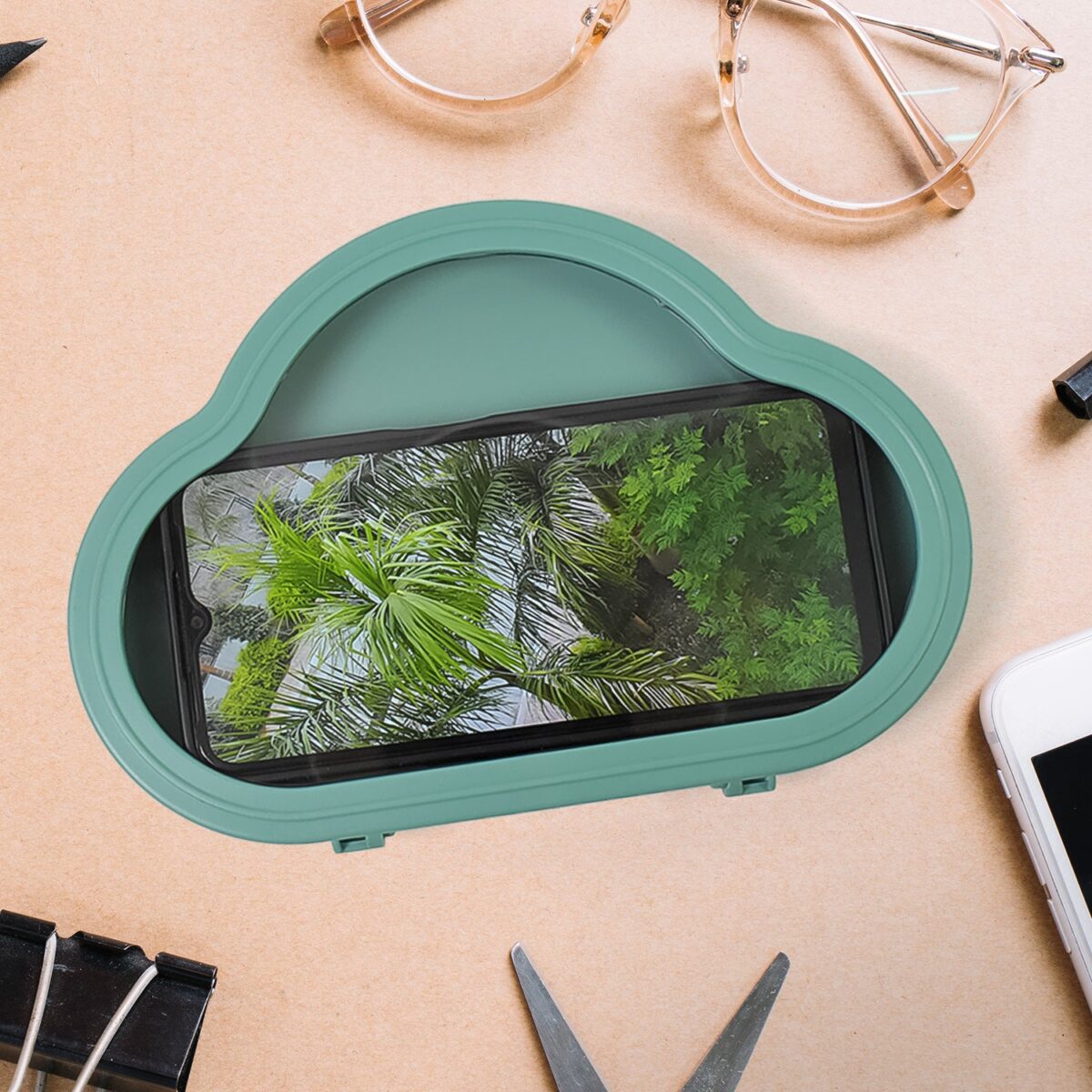 Smartphone / Mobile Stand, Waterproof Case, Smartphone Stand Case (1 Pc / Green colour) - Image 4