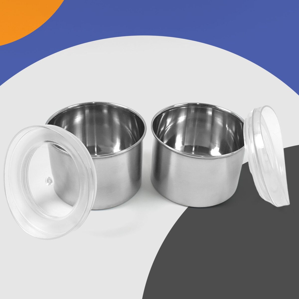 Multipurpose Stainless Steel Airtight Containers with See Through Lid (2 Pc / 500 ML) - Image 3