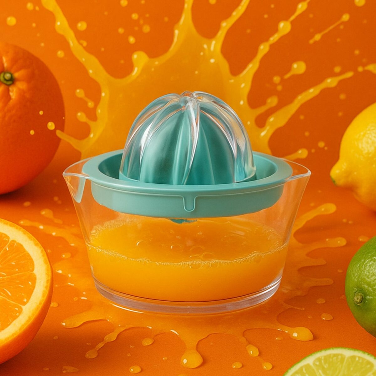 Manual Drink Orange Lemon Citrus Lime Fruit Juice Juicer Squeezer, BPA Free, Press & Pourer With Lid Plastic ManualÃ‚Â (1 Pc) - Image 1