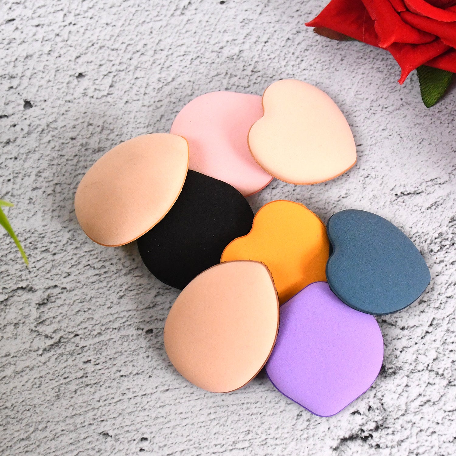 02_7bba8a1a-86ff-4f30-b87d-6dc02d830a68.jpg Mini Finger Makeup Powder Puff (Multicolour, 8 Pcs Set) - Image 3