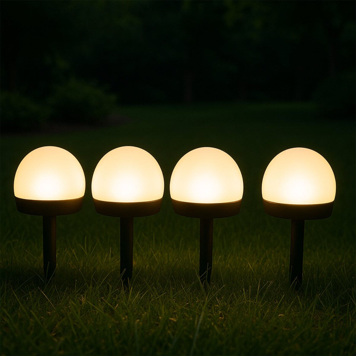 Dome Solar Garden Light Set (4 Pc) - Image 1