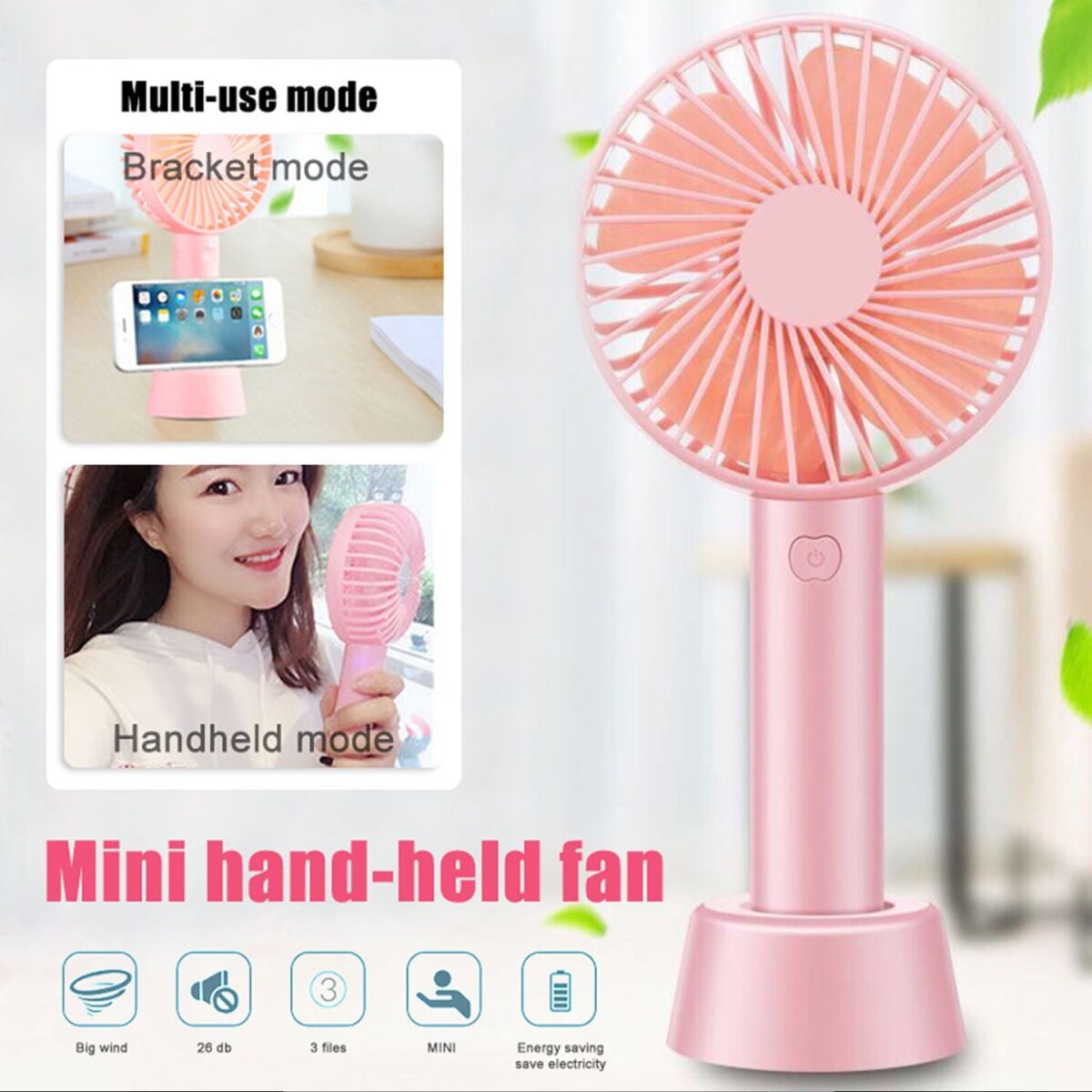 Portable Handheld Fan used in summers in all kinds of places including household and offices etc.(Battery Not Include) - Image 3