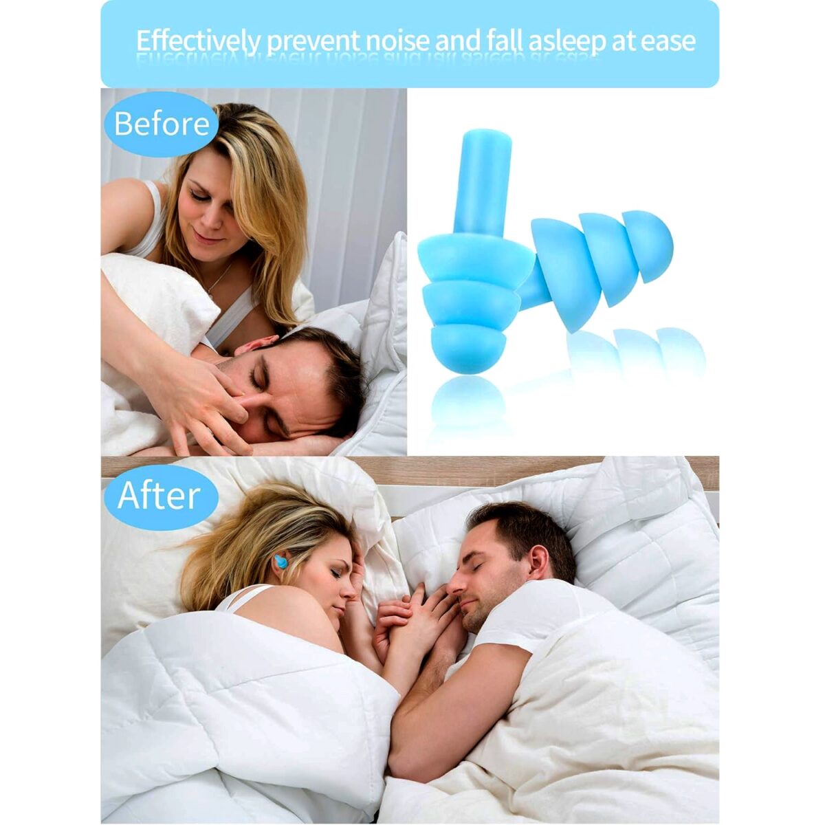 Safety Ultra Soft Foam Ear Plugs Reusable Ear Plugs for Sleeping, Travel, Loud Noises, Work, Learning, Snoring (2 Pc Set) - Image 4