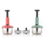 2-in-1 Push Chopper 800ml with Stainless Steel Blade for Quick Food Prep - Image 4