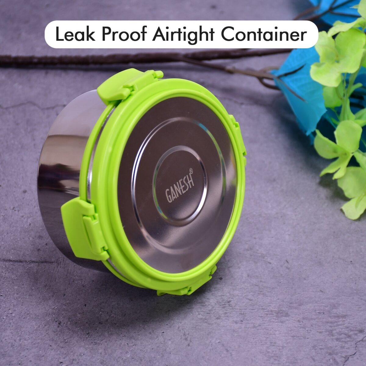 Ganesh Solo round 400 Stainless Steel Leak proof airtight Lunch Pack for Office & School Use - Image 3