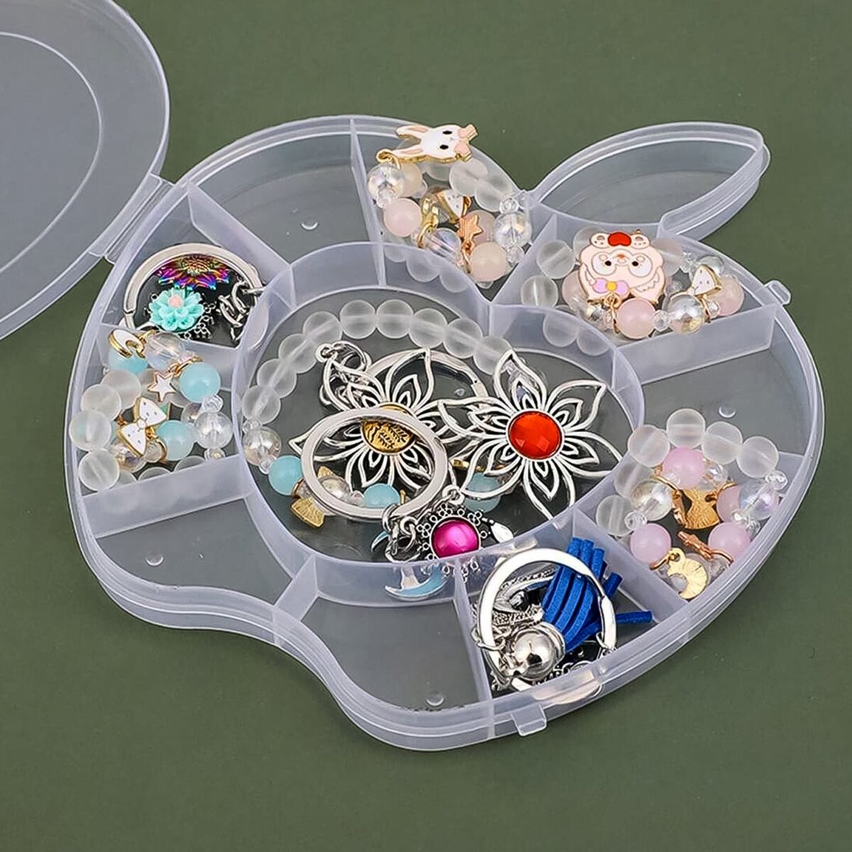 Plastic Apple Shape Jewellery Storage Box (1 Pc) - Image 4