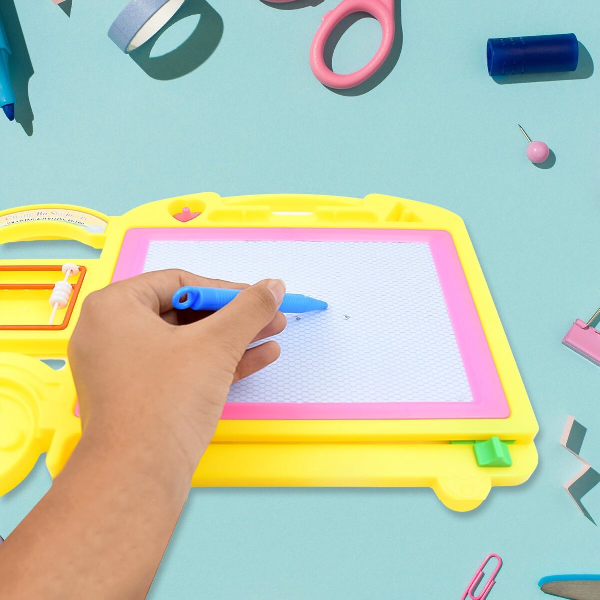 Bus Shape Drawing & Writing Slate Board for Kids (1 pc / 32 Ãƒâ€” 21 Cm) - Image 3