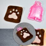 Paw Print Small Hot Water Bag with Cover for Pain Relief - Image 5
