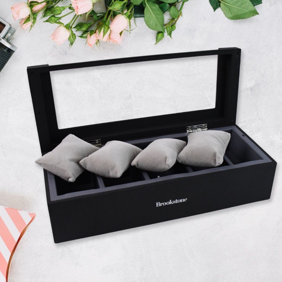 Style Fresh and Simple Girl Earrings Plate Jewellery Box Earrings Ring Multi-function Jewellery Storage Box - Image 4