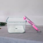 High Quality Plastic Food Storage Container Clear Washable Refrigerator Food Box Food Container Fruit Box Container with Lid (1400 ML) - Image 4