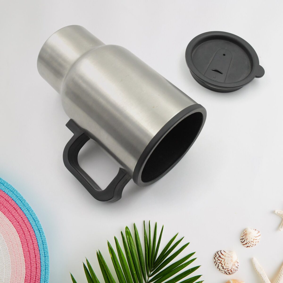 12V Car Charging Electric Kettle Mug (Silver) - Image 4