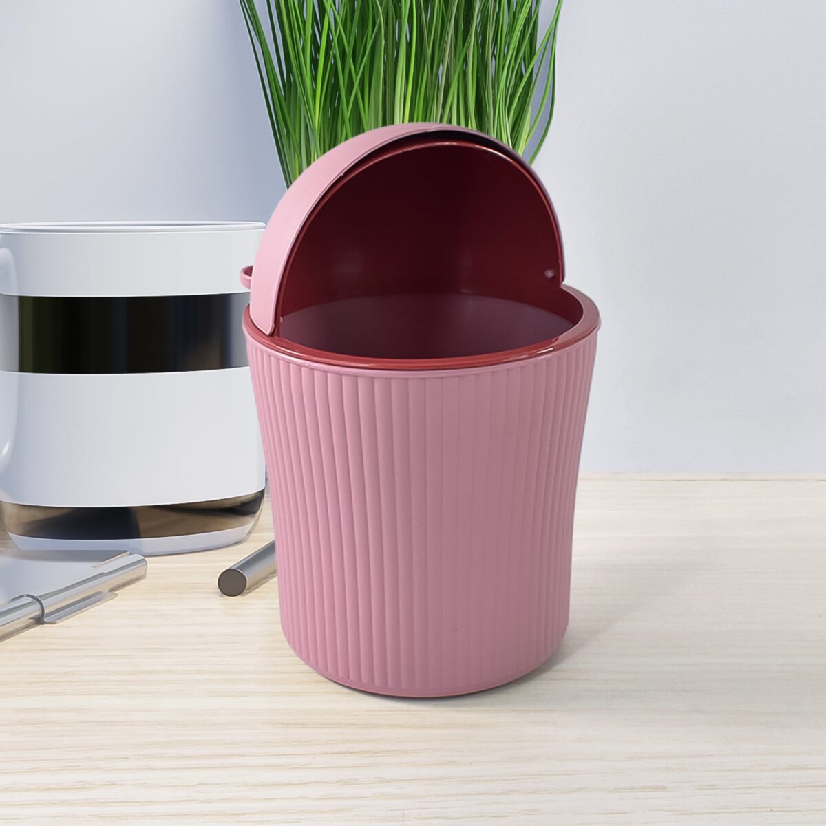 Apex Mini Tabletop Dustbin (1 Pc / 1200 ML / Mix Color) - Image 1