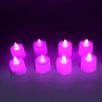 Pink Flameless LED Tealights, Smokeless Plastic Decorative Candles - Led Tea Light Candle For Home Decoration (Pack Of 8pc) ( Diya , Divo , Diva , Deepak , Jyoti) - Image 3