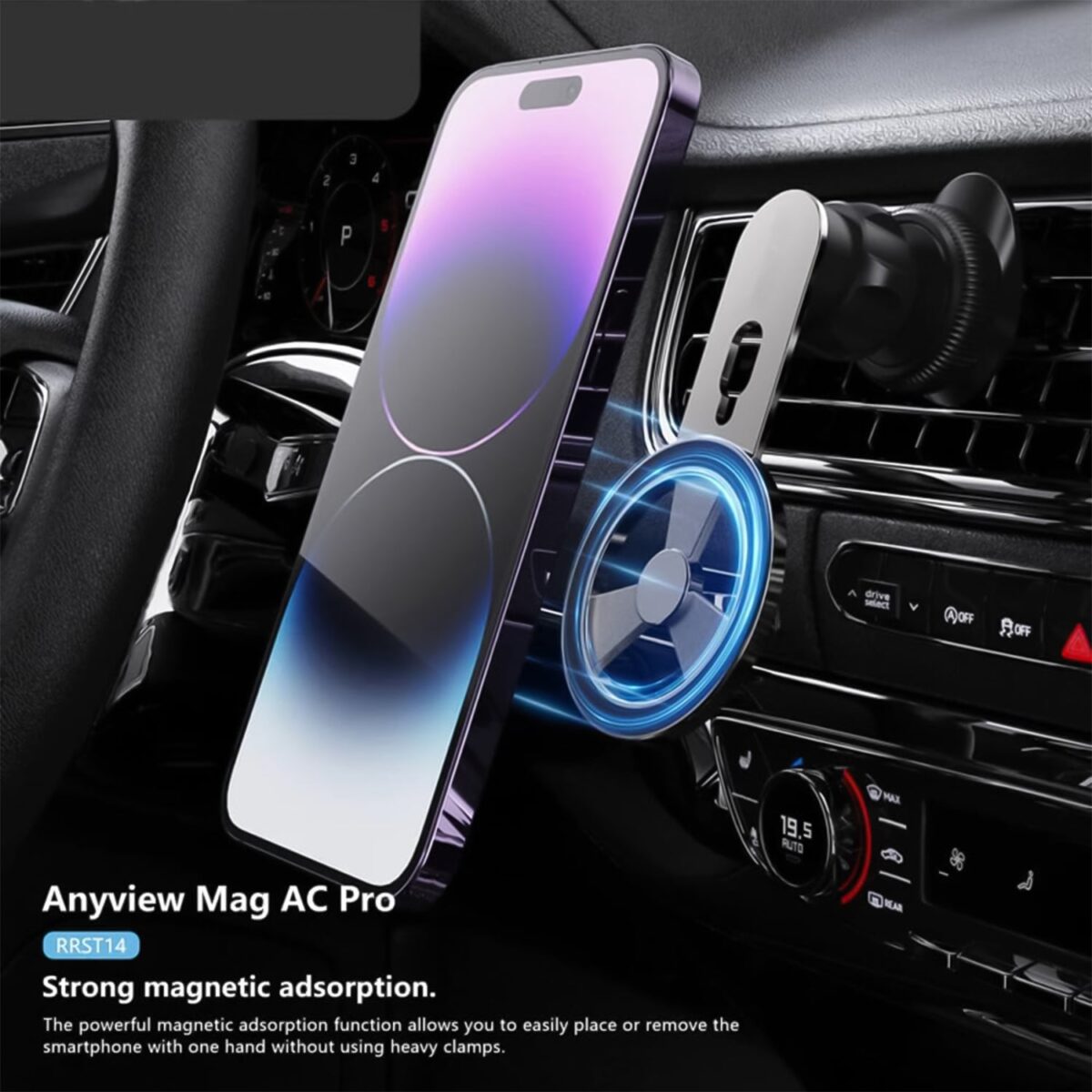 360Ã‚Â° Rotatable & Foldable Air Vent Magnetic Phone Holder (1 Pc) - Image 5