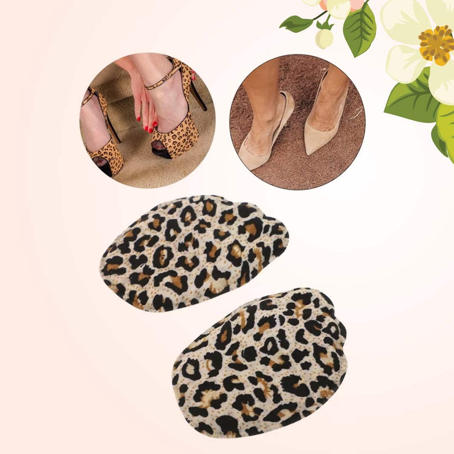 02_9d6e3618-c4c1-4426-8bc9-33535f1d26e9.jpg High Shoe Heel Cushion Inserts Non Slip Prevent Calluses Insole Pads (1 Pair / Mix Design) - Image 1