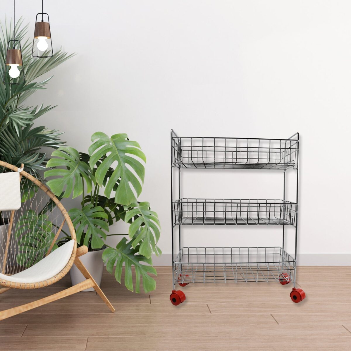 3-Tier Stainless Steel Kitchen Trolley , Fruit & Vegetable Rack - Image 2