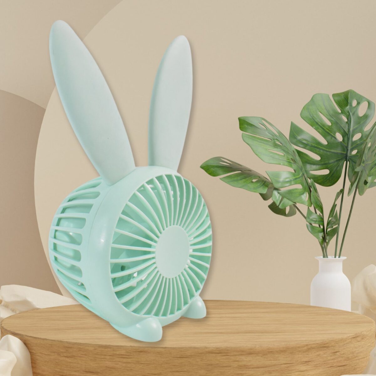 Cute Rabbit USB Desk Fan for Kids & Camping (1 Pc, Plastic, Mist Air) - Image 3