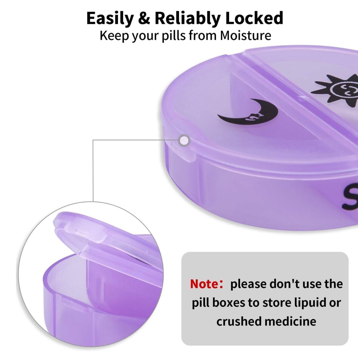 Weekly Pill Organizer 2 Times a Day Travel 7 Day Pill Box Twice a Day Daily Medicine Pill Case with Large Compartments - Image 3
