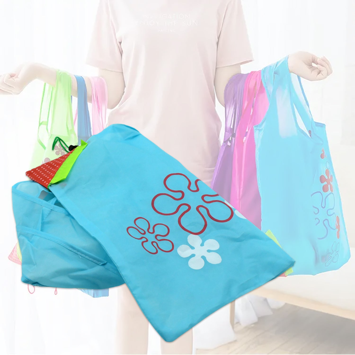 02_b3bf5034-8dd3-4df8-a562-0c6eaca4b7f6.jpg Reusable Grocery Bags - Reusable Bags With Handles (1 Pc / Mix Color) - Image 3