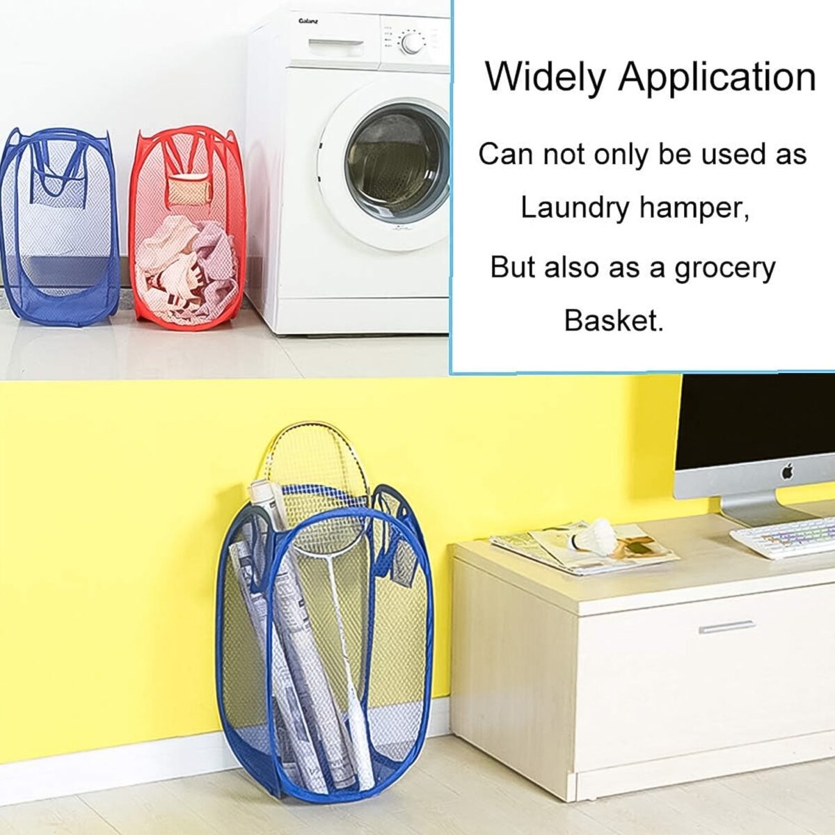 Foldable Collapsible Mesh Laundry Bag Pack Of 1 (Mix Color) - Image 6