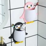 Penguin Storage Box, Adhesive Remote Case, Electric Toothbrushes Holder, Universal Controller Holder, Wall Nightstand, Office Plastic Wall Mount - Image 7
