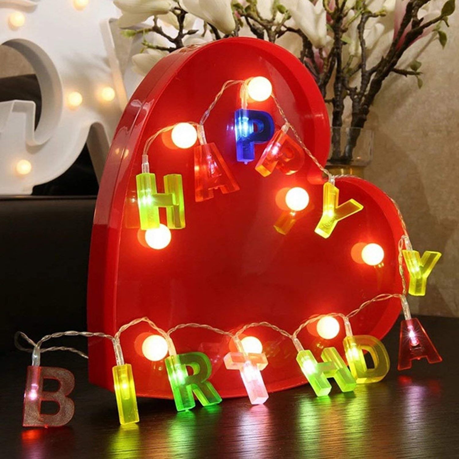 02_ba9c81bb-35f1-42b8-9b5c-79a9e496b411.jpg Decoratives Plastic Happy Birthday 13 LED Letter Battery Operated String Lights, Outdoor String Lights (Multicolour) - Image 6