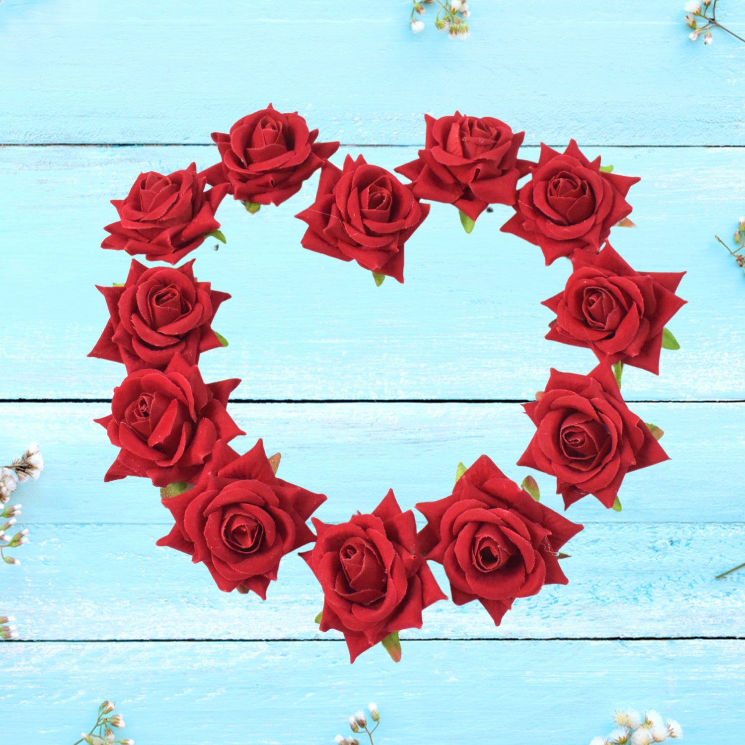 02_bcd22a3f-af9a-413b-a667-51fdd834becb.jpg Flower Rose Hair Pin / Clip Velvet Flower Design (12 pcs Set / Red Color Only), Hair accessories - Image 1